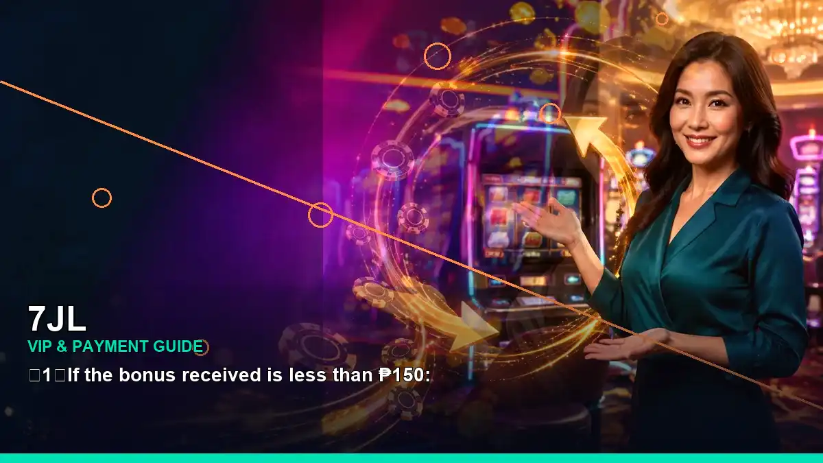 7JL casino cashback rewards featuring an adult Filipina casino host with a right-framed composition