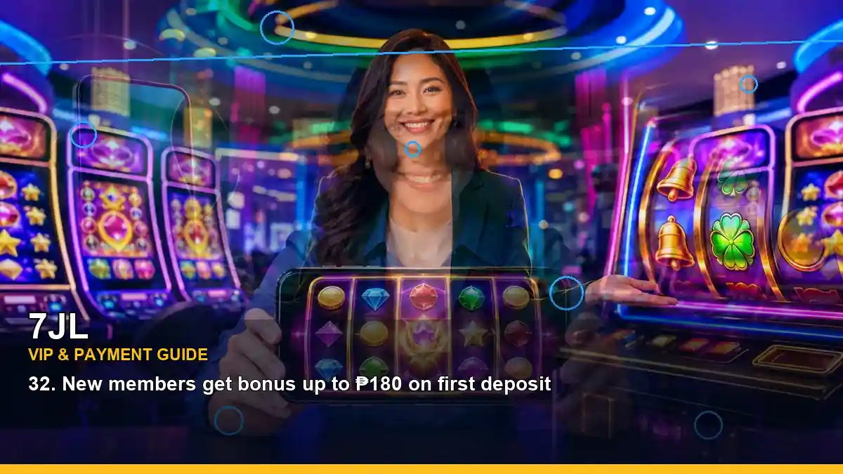 7JL Philippines casino guide with centered mobile casino app and an adult Filipina casino host