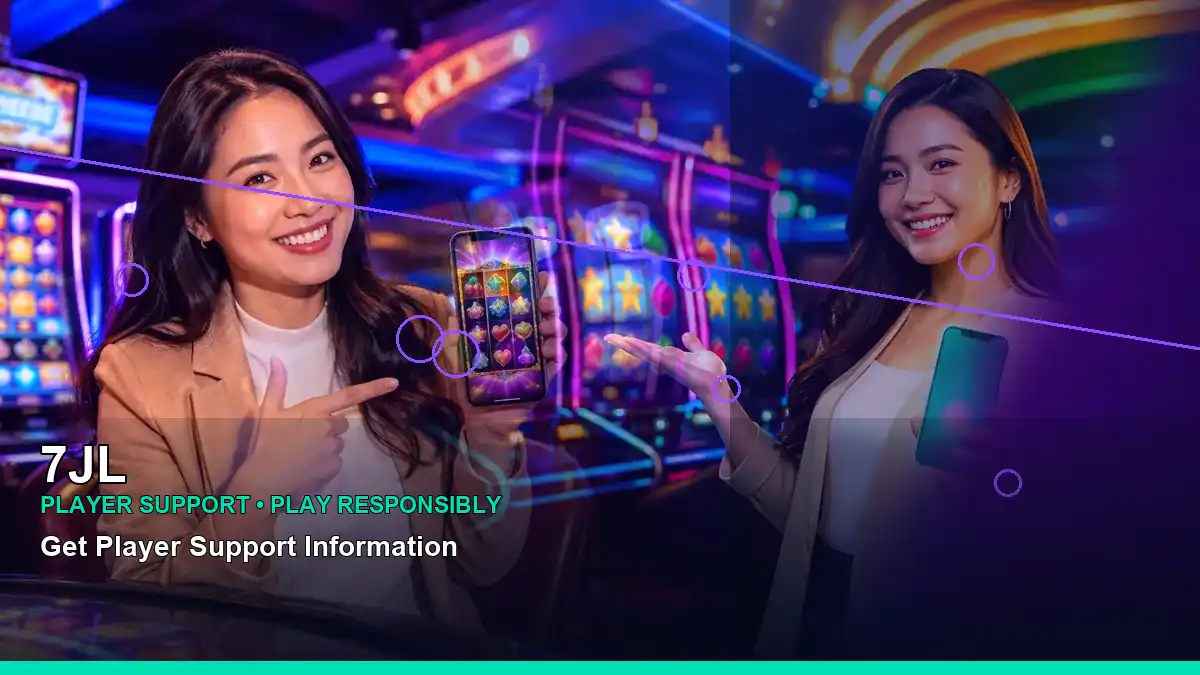 7JL burst free spins slot games featuring an adult Filipina casino host with a left-framed composition